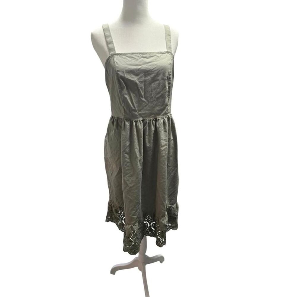 Ann-taylor Women's Green and Khaki Dress